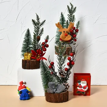 YOOAP Mini Božićno Drvce Sa svjetlima Mali Pribor Luk Zvono Pine Kvrga Darove Božićne Društvene Božić darove
