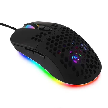 Žičano Jednostavno Igraće Miš za Laptop Type C Saće Shell 7 Gumba 7200 dpi, RGB s pozadinskim Osvjetljenjem, USB C Miš Za Prijenosna RAČUNALA