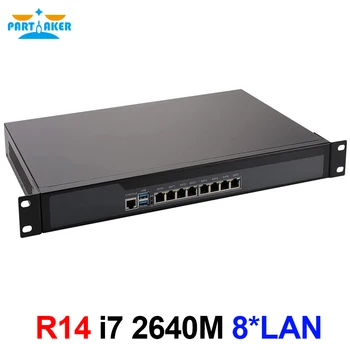 Причастник R14 Firewall Uređaja 8 * Intel I211 Gigabit Ethernet Router VPN Poslužitelj s Core i7 2640 M PROCESOR 19 Inča 1U Rackmount