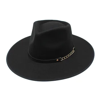 Фетровая šešir s metalnim zone u britanskom stilu, ženske, pribor, retro-cilindar, muška i ženska ulica jazz šešir s oštrenje, mornarska фетровая šešir